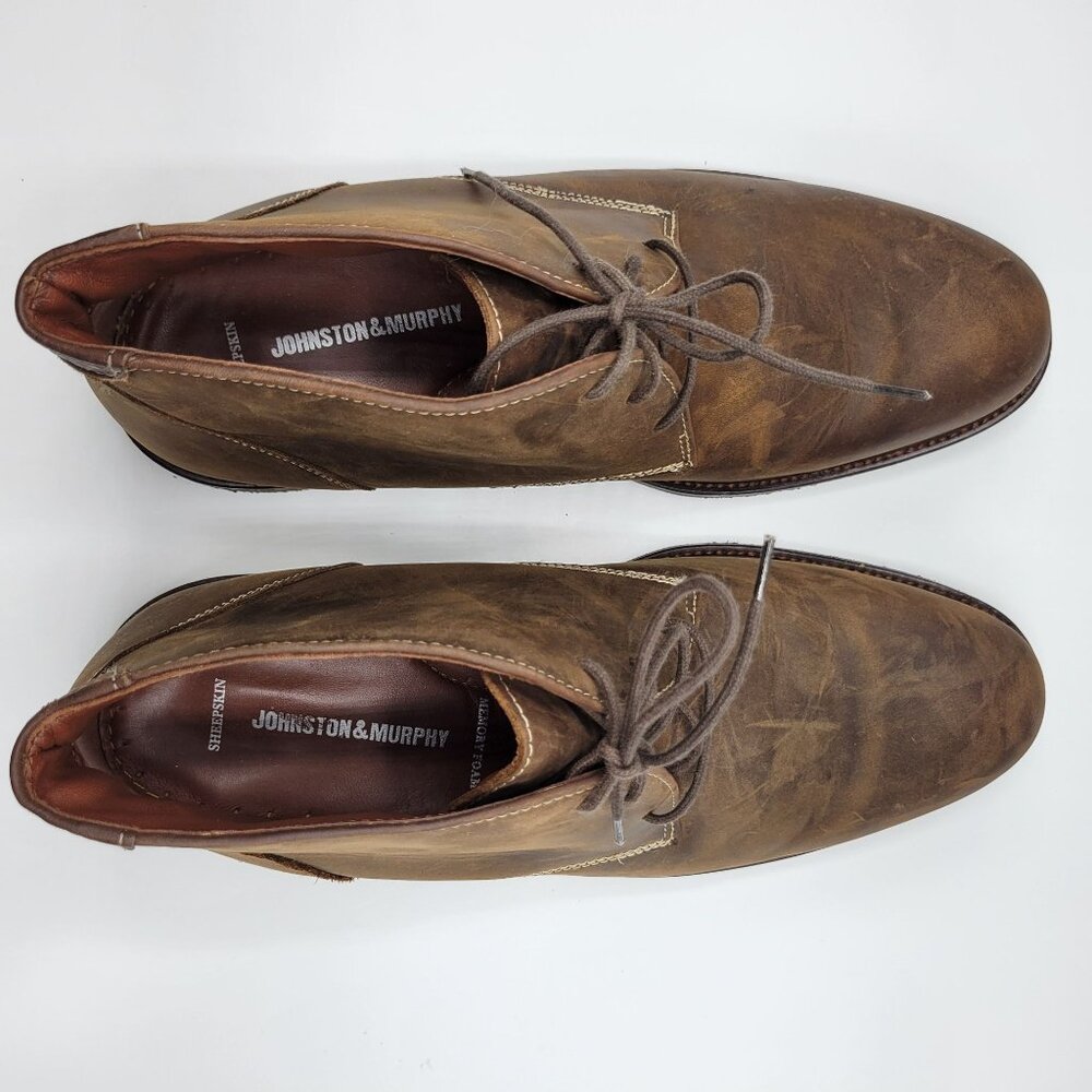 Johnston Muphy Copeland Chukka Leather Ankle Boots 11.5 M Brown - Picture 11 of 16